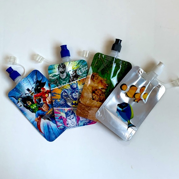 NWOT Kids Drink Pouch Bundle of 4 Travel On-the-Go - Picture 5 of 11